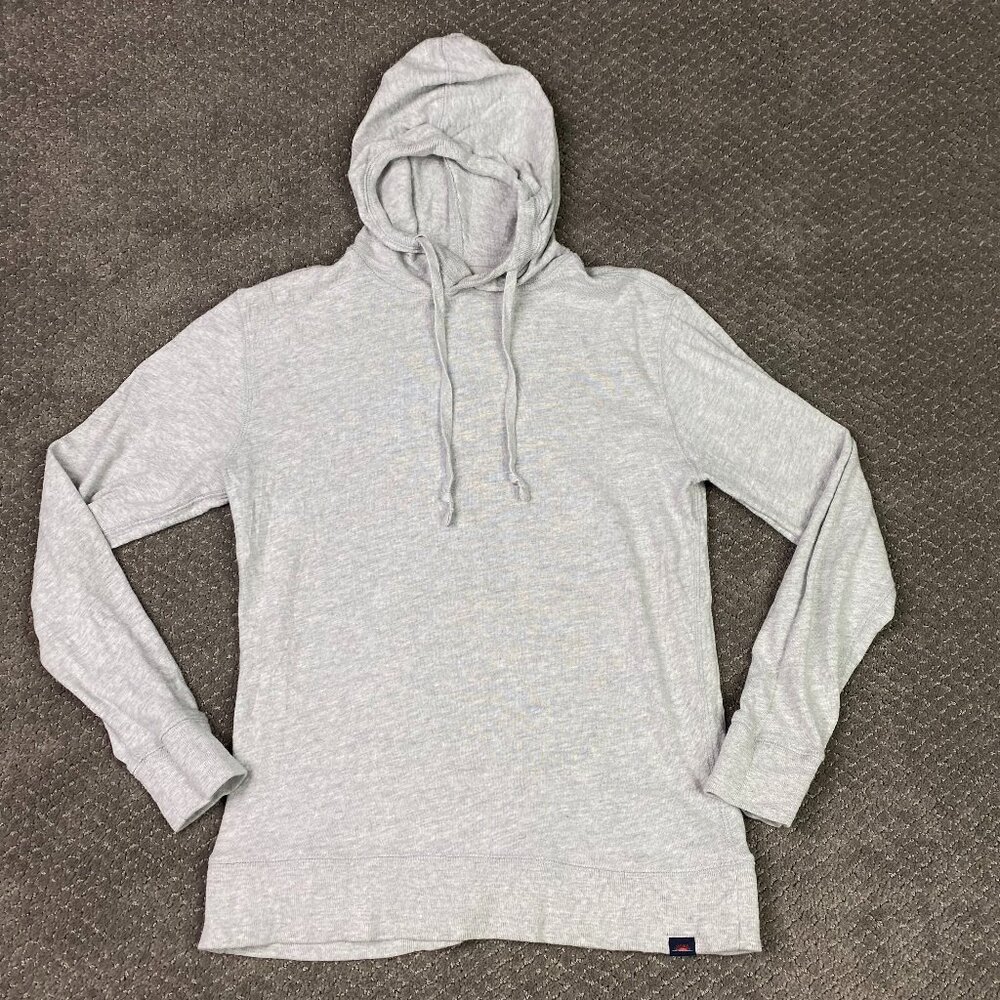 Faherty Sunwashed Slub Hoodie Mens Small Gray Organic Cotton Lightweight MKC0096